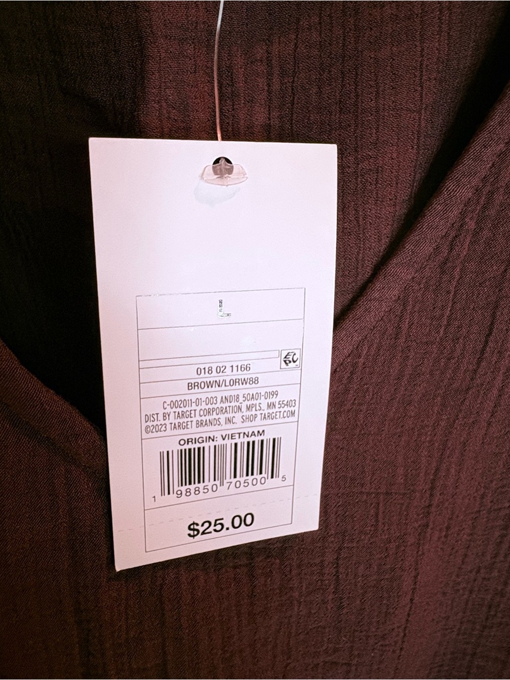NWT a new day Deep Brown V-Neck Sleeveless Cropped Blouse - Picture 4 of 5